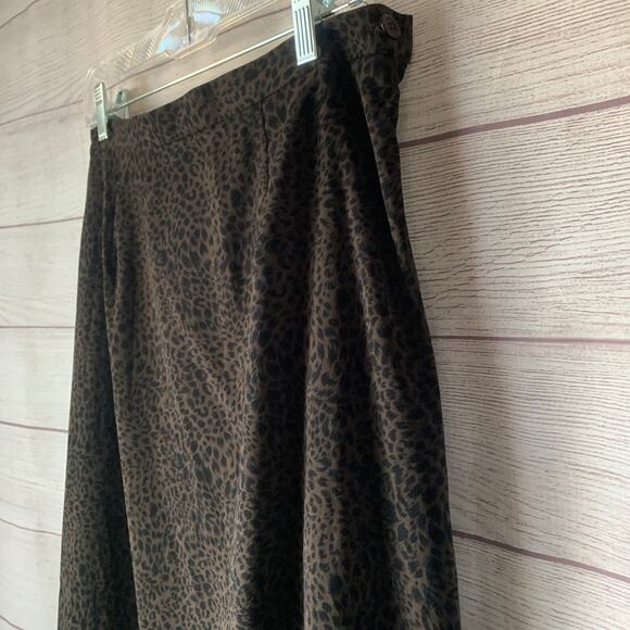 Vintage Breckenridge Brown and Black Leopard Print Skirt Midi 12P - Picture 15 of 16